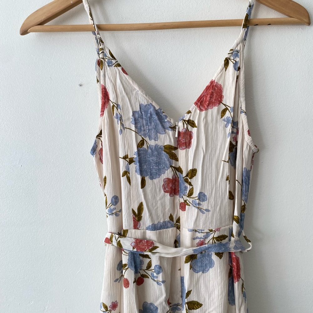 American Eagle Outfitters Cream Floral Wide Leg Jumpsuit - Picture 4 of 7